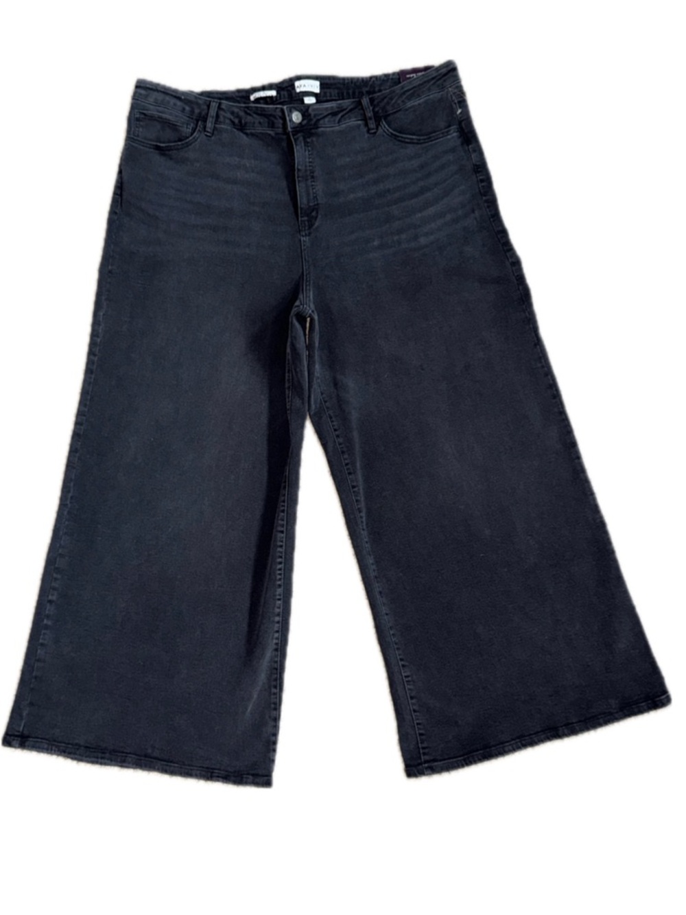 👖🌑 AVA‎ & VIV NWT Wide Leg High Rise Black Wash Jeans |  Women's Plus 26R